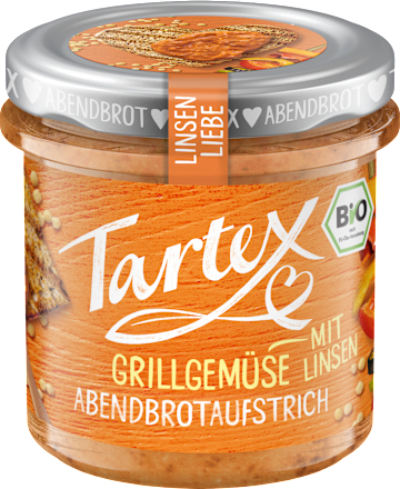 Brotaufstrich, Grillgemüse mit Linsen Tartex