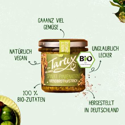 Brotaufstrich, Spinat Pinienkerne Tartex