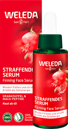 Prémiové spevňujúce intenzívne sérum s granátovým jablkom a Maca-peptidmi, WELEDA