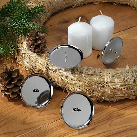 Kerzenhalter für den Adventskranz, silber Dekorieren & Einrichten