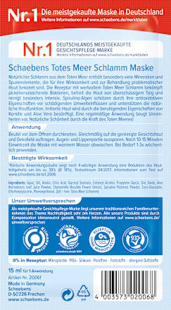 Gesichtsmaske Totes Meer Schlamm Schaebens