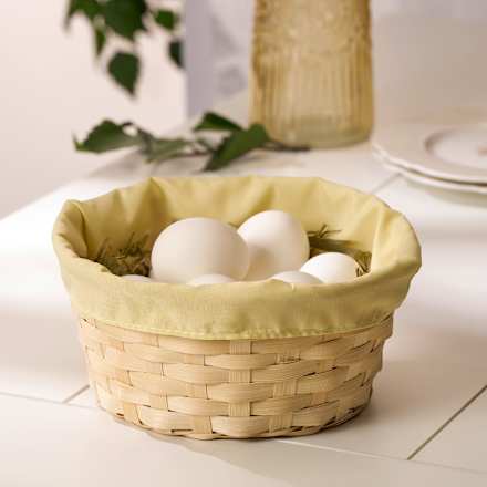 Osterkorb mit Stoffeinlage, natur/gelb Dekorieren & Einrichten
