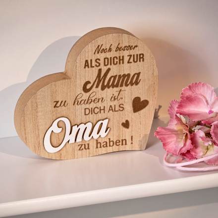 Holzaufsteller, Herz mit Spruch, natur Dekorieren & Einrichten