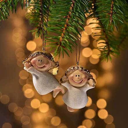 Polyengel, weiß-gold Dekorieren & Einrichten