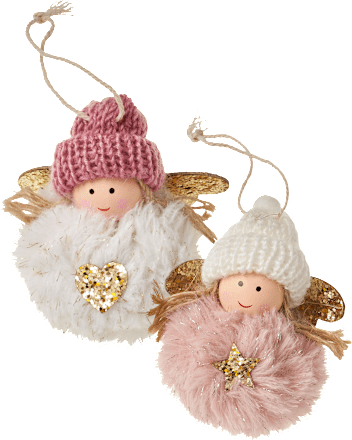 Fellengel, rosa-weiß Dekorieren & Einrichten