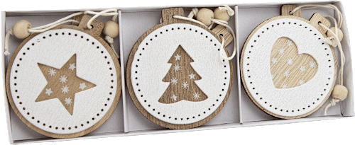 Weihnachtsanhänger, natur-weiß Dekorieren & Einrichten