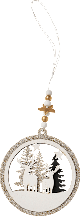 Holzscheibe, schwarz-weiß-gold Dekorieren & Einrichten