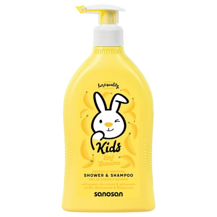 Gel de duş şi şampon cu aromă de banane pentru copii sanosan