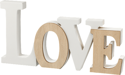 Holzschriftzug "Love", weiß/natur Dekorieren & Einrichten