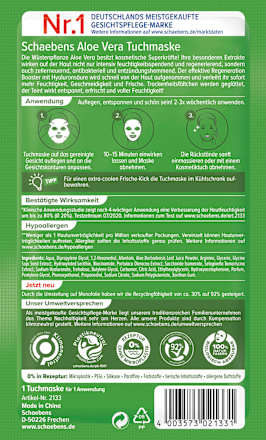 Tuchmaske Aloe Vera Schaebens