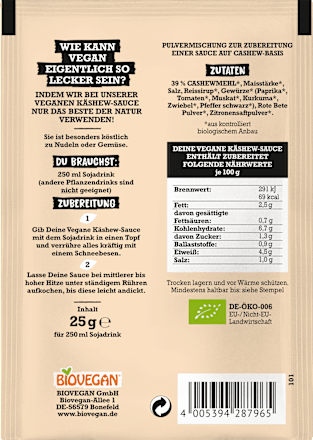 Meine vegane Käshewsoße BIOVEGAN