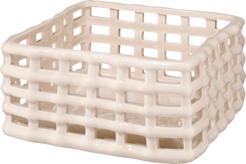Korb aus Keramik, beige Dekorieren & Einrichten