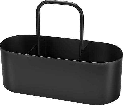 Korb mit Griff, Metall, schwarz (34,5x17,5x28,5 cm) Dekorieren & Einrichten