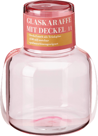 Karaffe aus Glas mit Deckel, rosa Dekorieren & Einrichten
