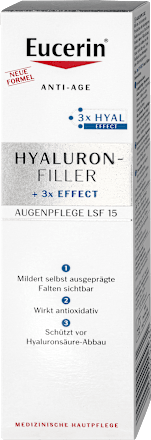 Očný krém proti vráskam Hyaluron-Filler + 3 Effect OF 15 Eucerin