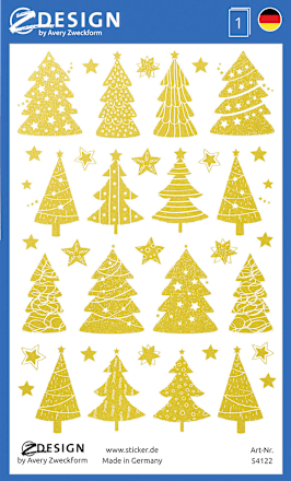 Sticker Weihnachten Sterne Gold AVERY Zweckform