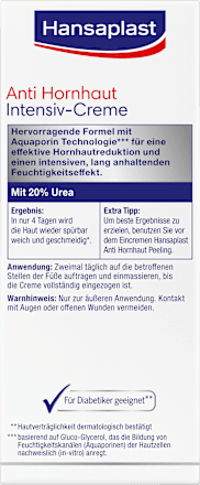 Fußcreme Anti Hornhaut intensiv 20 % Urea Hansaplast