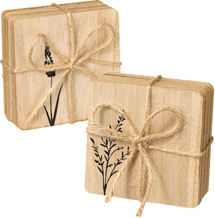 Holzuntersetzer, Gräser, quadratisch Dekorieren & Einrichten