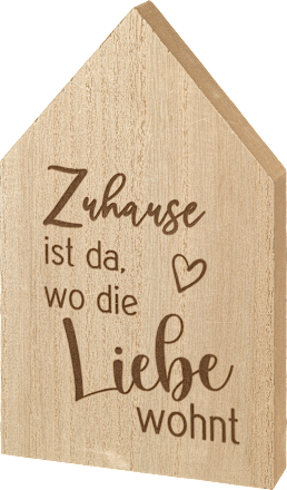 Holzaufsteller Haus "Zuhause ist da, wo die Liebe wohnt", natur Dekorieren & Einrichten