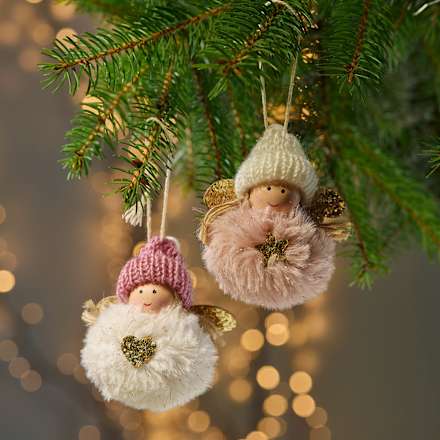 Fellengel, rosa-weiß Dekorieren & Einrichten