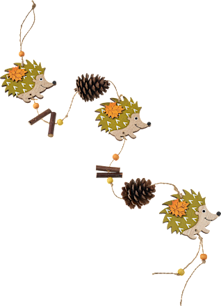 Girlande mit Holzigeln, Zapfen & Perlen, grün Dekorieren & Einrichten