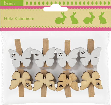 Holzklammern natur-weiß Dekorieren & Einrichten