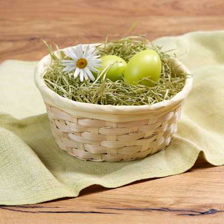 Osterkorb mit Stoffeinlage, natur/gelb Dekorieren & Einrichten