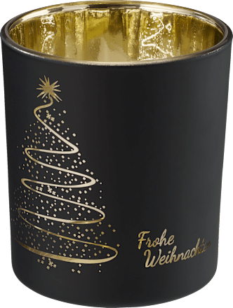 Kerzenhalter aus Glas, schwarz-gold (10 cm) Dekorieren & Einrichten