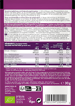 Proteinpulver 46% Very Berry, Blueberry & Raspberry & Strawberry mit Acerola PURYA!