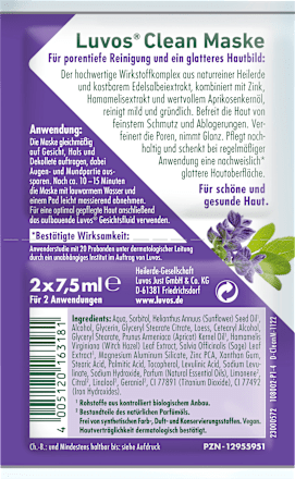 Gesichtsmaske Clean (2 x 7,5 ml) Luvos Heilerde
