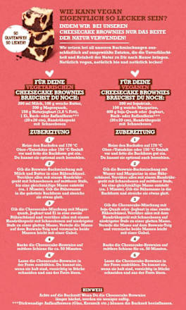 Backmischung Cheesecake Brownies BIOVEGAN