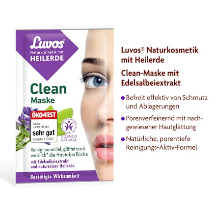 Gesichtsmaske Clean (2 x 7,5 ml) Luvos Heilerde