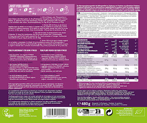 Proteinpulver 46% Very Berry, Blueberry & Raspberry & Strawberry mit Acerola PURYA!