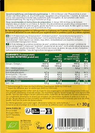 Proteinpulver 47% Banana Bread, Banana & Cinnamon mit Baobab PURYA!