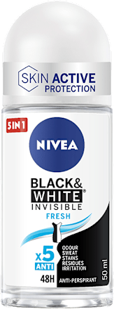 Deodorante roll-on Black & White Invisible Fresh NIVEA