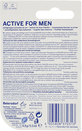 Pomadka do ust Men Active Care NIVEA MEN
