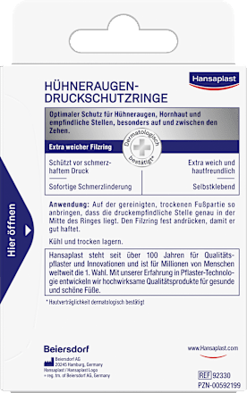 Hühneraugen Druckschutzringe Hansaplast