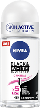 Deodorante roll-on Black & White Invisible Original NIVEA