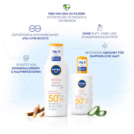 Sonnenspray sensitiv sofort Schutz, LSF 50+ NIVEA SUN