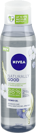 Żel pod prysznic Naturally Good o zapachu kwiatu bawełny z BIO olejkiem NIVEA