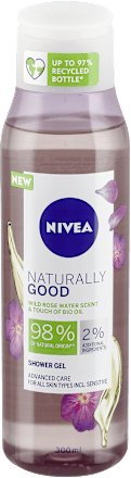Żel pod prysznic Naturally Good o zapachu kwiatów dzikiej róży z BIO olejkiem NIVEA