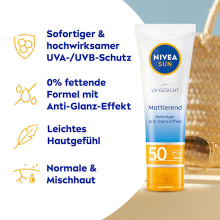 Sonnencreme Gesicht mattierend, LSF 50  NIVEA SUN