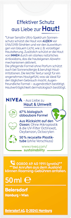 Sonnencreme Gesicht sensitiv LSF 50 NIVEA SUN