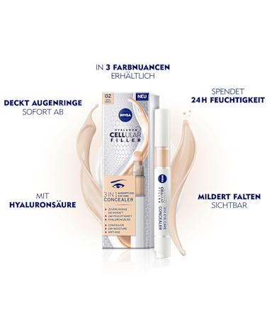 Concealer Augenpflege 3in1 Hyaluron Cellular Filler, 02 Mittel NIVEA