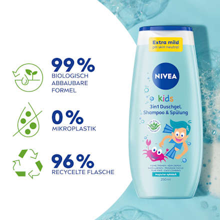 Kinder Duschgel & Shampoo & Spülung  3in1 Apfelduft NIVEA