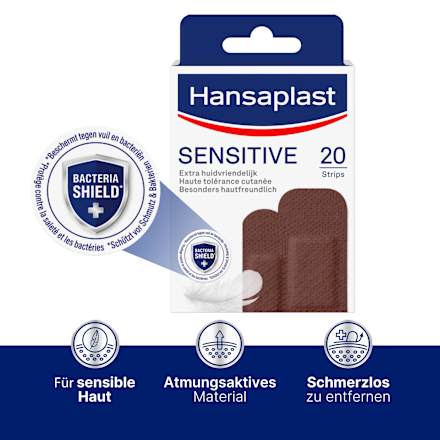 Pflaster Sensitive hautfarben dunkel Hansaplast