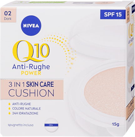 Alapozó Q10 Plus Anti-Rughe Cushion sötétebb tónusú bőrre - Nr. 02/03 Dark NIVEA