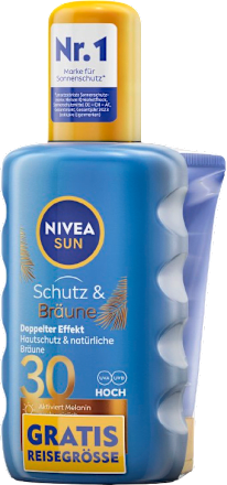 Sonnenspray Schutz & Bräune LSF 30 + gratis Reisegröße NIVEA SUN