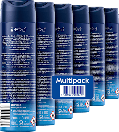 Deospray Fresh Active, Vorteilspack (6x150 ml) NIVEA MEN
