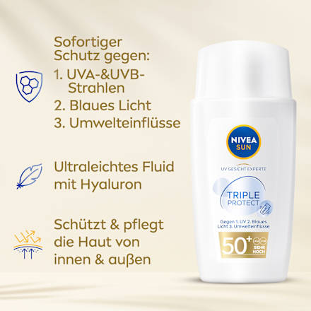 Sonnenfluid Gesicht, triple protect, LSF 50+ NIVEA SUN